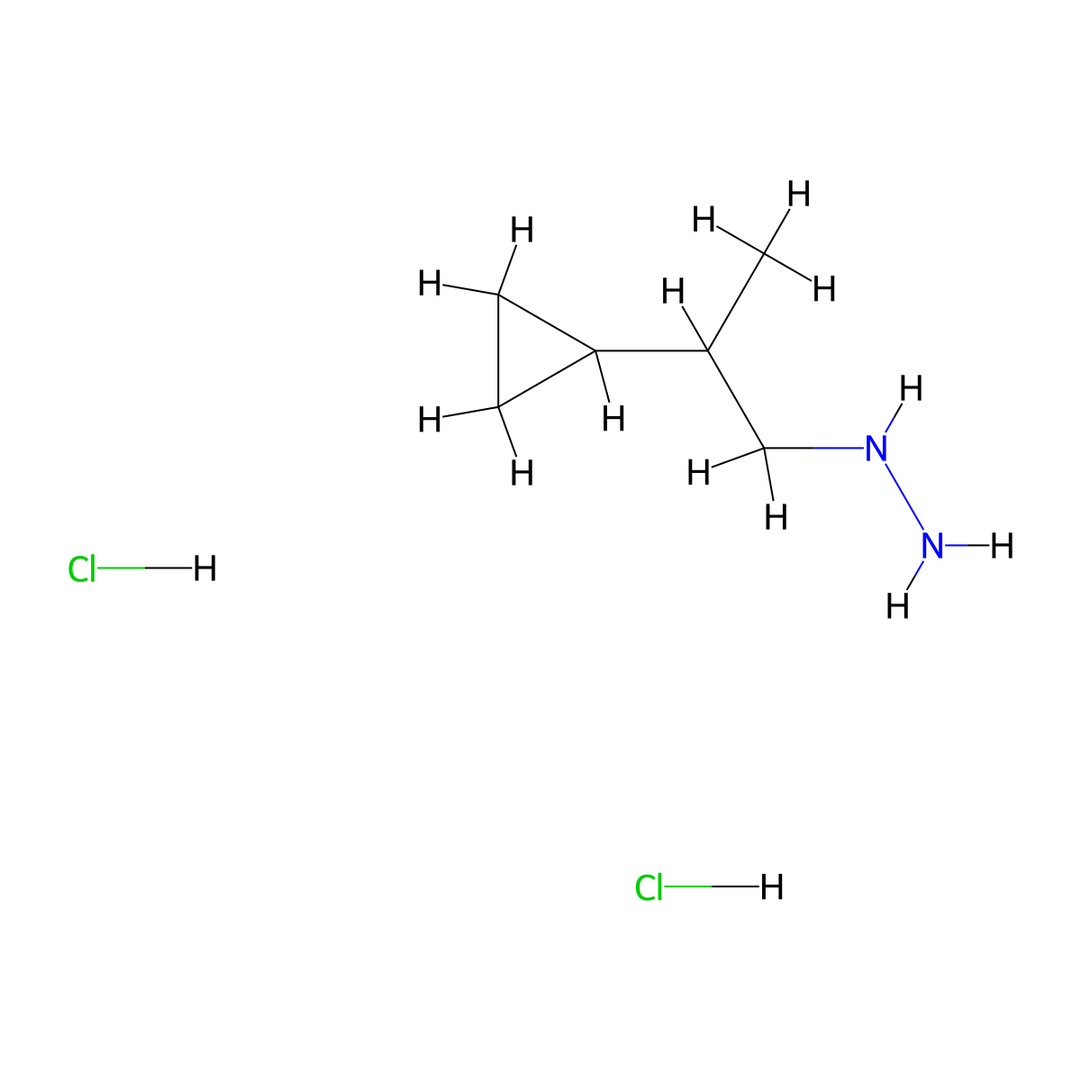 (2-Cyclopropylpropyl)hydrazine dihydrochloride molecular structure, CAS 2260931-95-9