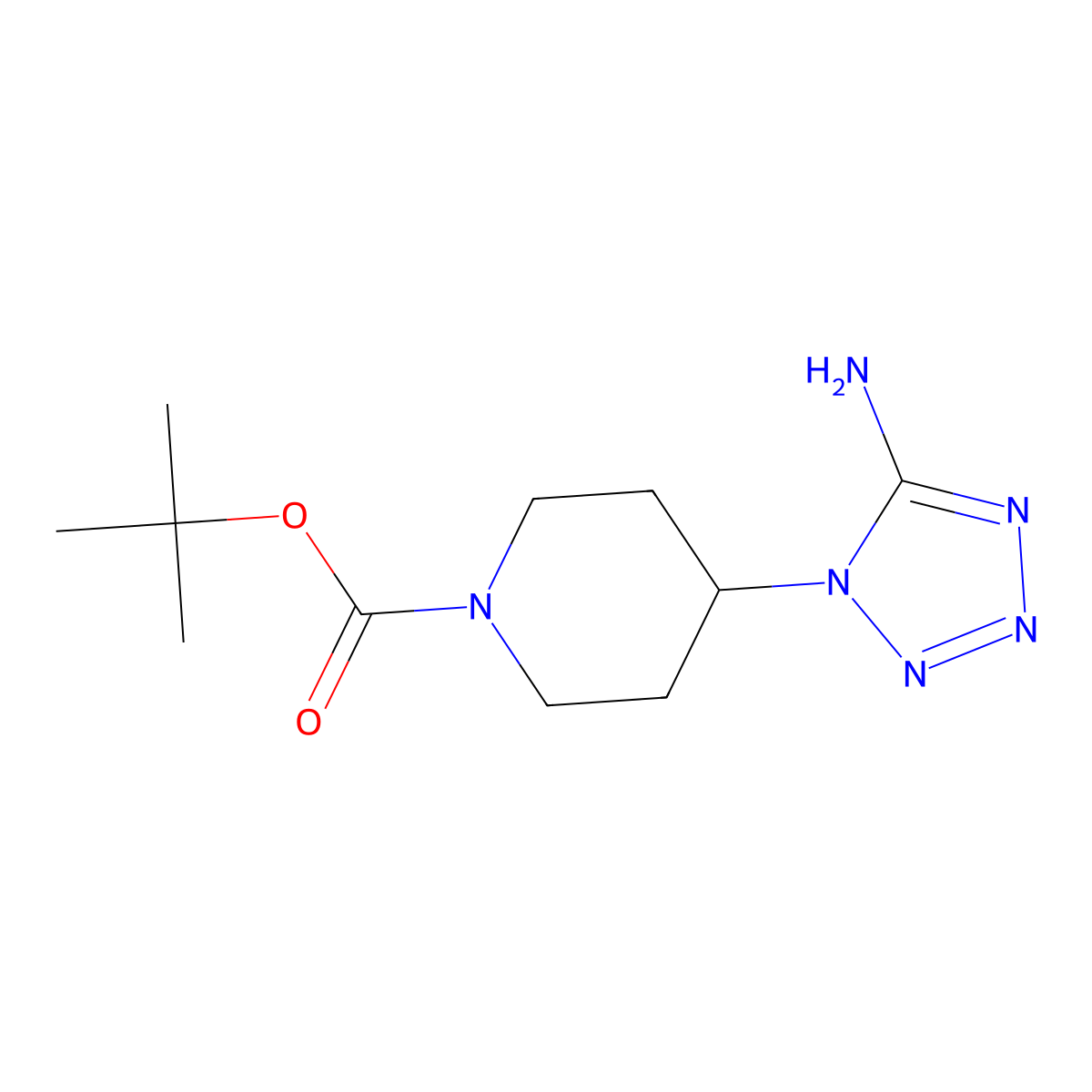 tert-butyl 4-(5-amino-1H-1,2,3,4-tetrazol-1-yl)piperidine-1-carboxylate molecular structure, CAS 2260931-97-1