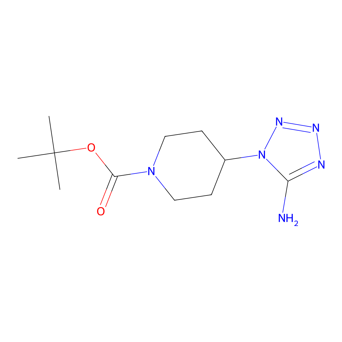 tert-butyl 4-(5-amino-1H-1,2,3,4-tetrazol-1-yl)piperidine-1-carboxylate molecular structure, CAS 2260931-97-1