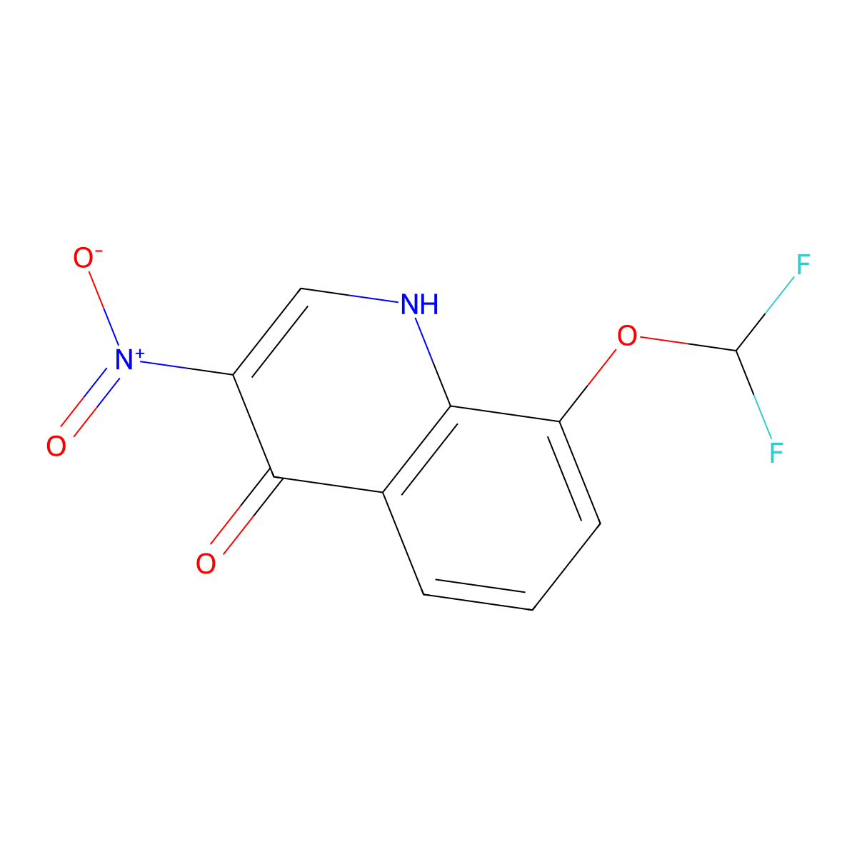 8-(Difluoromethoxy)-3-nitroquinolin-4-ol molecular structure, CAS 2260931-98-2