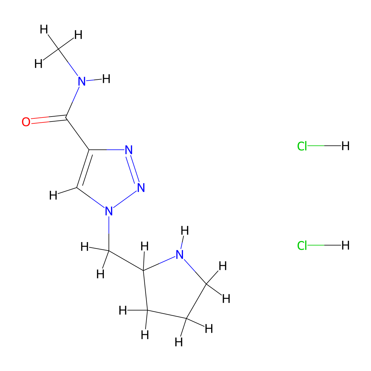 N-methyl-1-[(pyrrolidin-2-yl)methyl]-1H-1,2,3-triazole-4-carboxamide dihydrochloride molecular structure, CAS 2260932-04-3