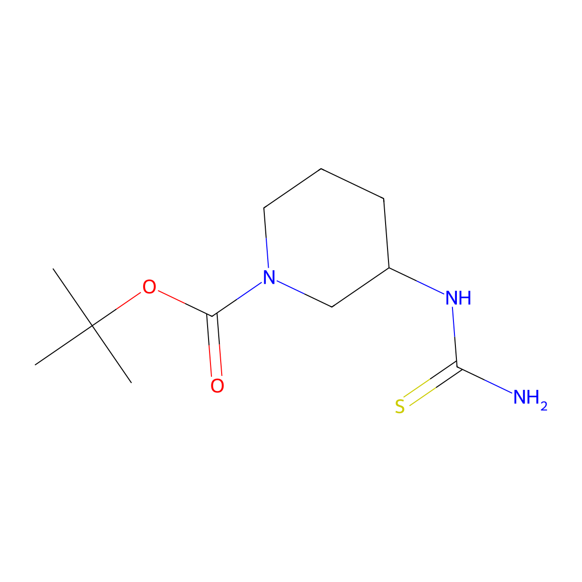 Tert-butyl 3-(carbamothioylamino)piperidine-1-carboxylate molecular structure, CAS 2260932-06-5