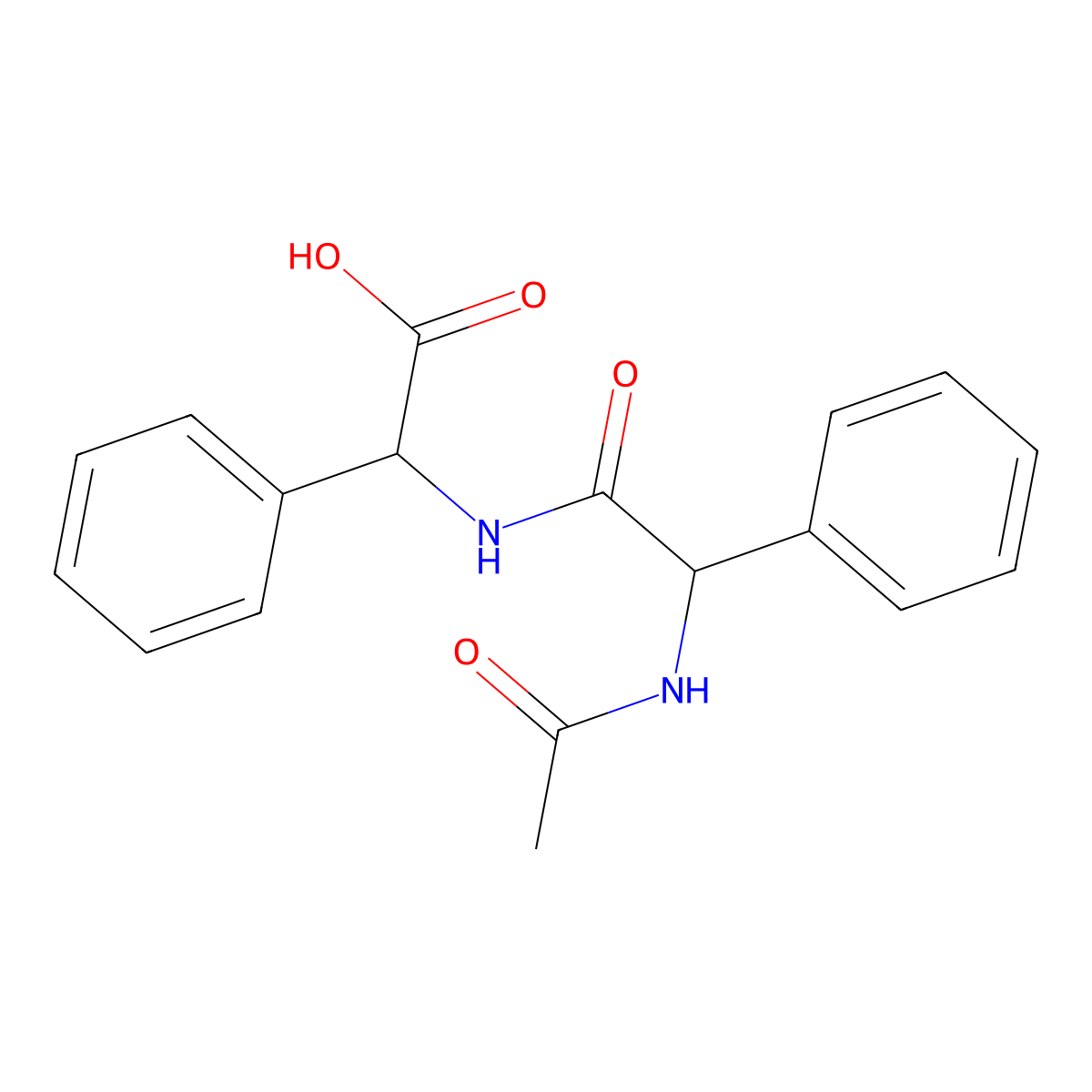 2-(2-Acetamido-2-phenylacetamido)-2-phenylacetic acid molecular structure, CAS 2260932-15-6