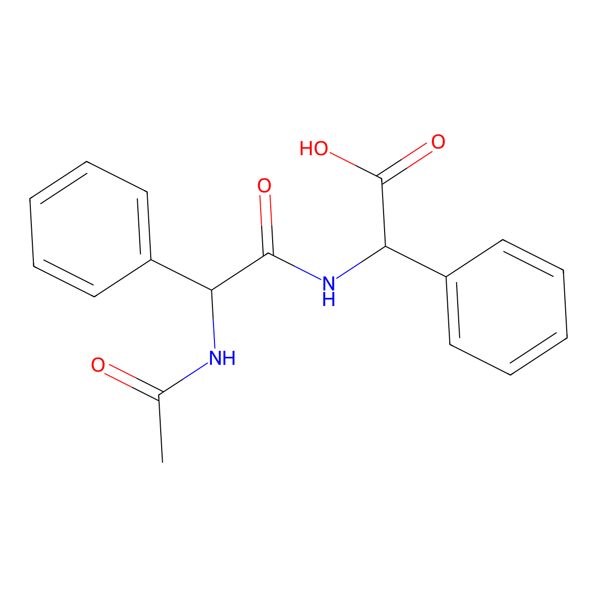 2-(2-Acetamido-2-phenylacetamido)-2-phenylacetic acid molecular structure, CAS 2260932-15-6