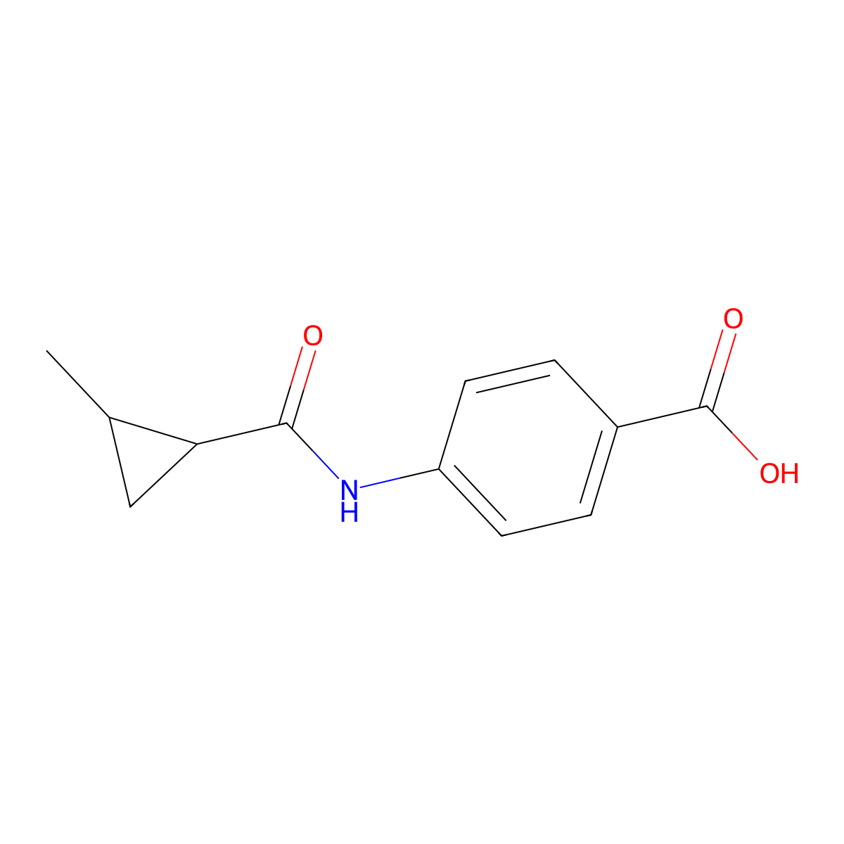 rac-4-[(1R,2R)-2-methylcyclopropaneamido]benzoic acid molecular structure, CAS 2260932-19-0