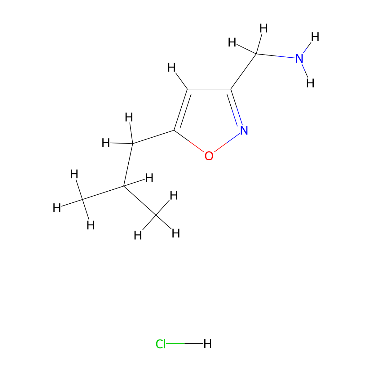 [5-(2-Methylpropyl)-1,2-oxazol-3-yl]methanamine hydrochloride molecular structure, CAS 2260932-21-4
