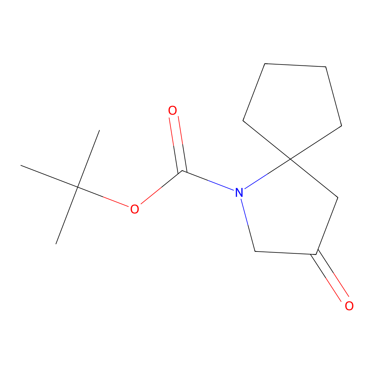 Tert-butyl 3-oxo-1-azaspiro[4.4]nonane-1-carboxylate molecular structure, CAS 2260932-24-7