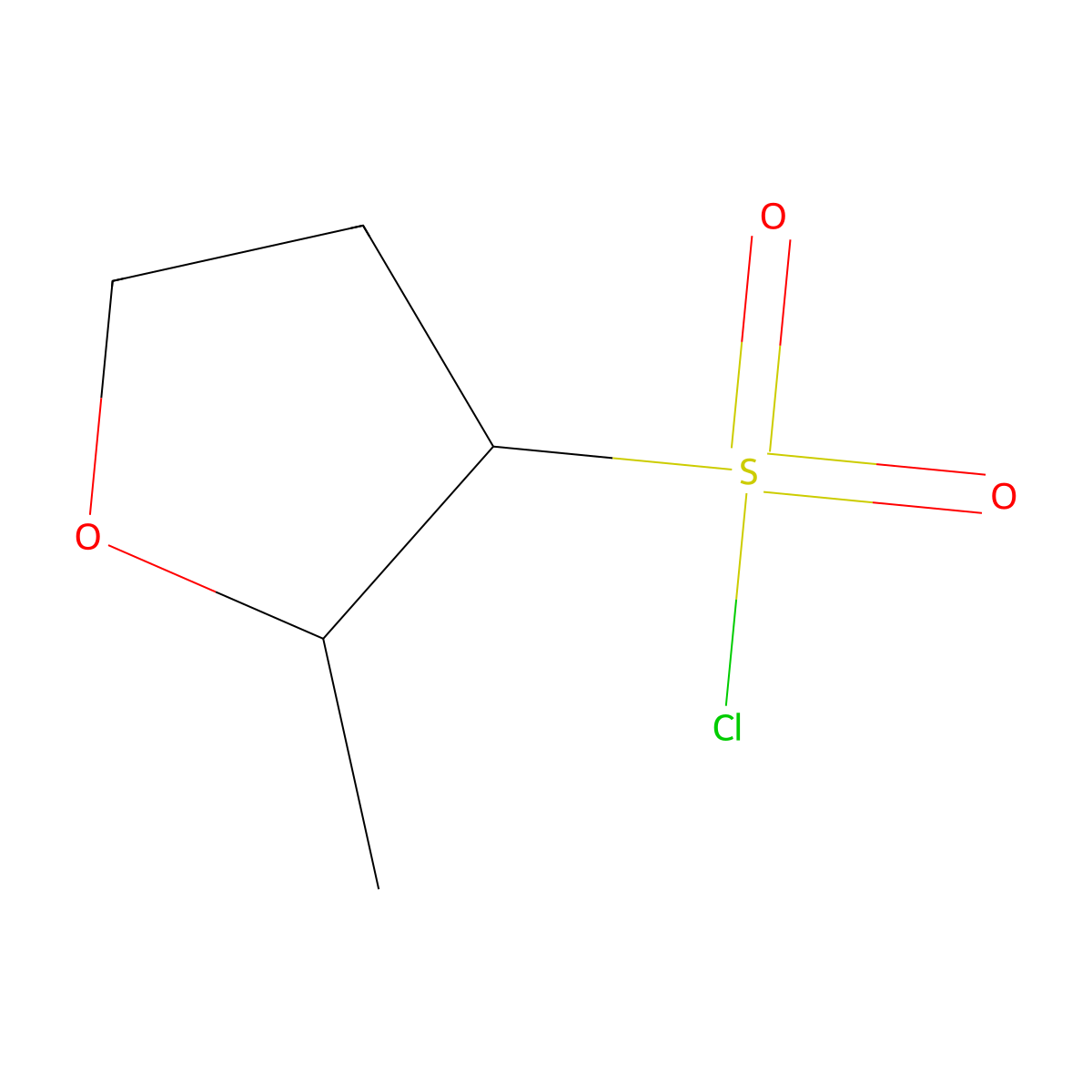 rac-(2R,3R)-2-methyloxolane-3-sulfonyl chloride molecular structure, CAS 2260932-40-7