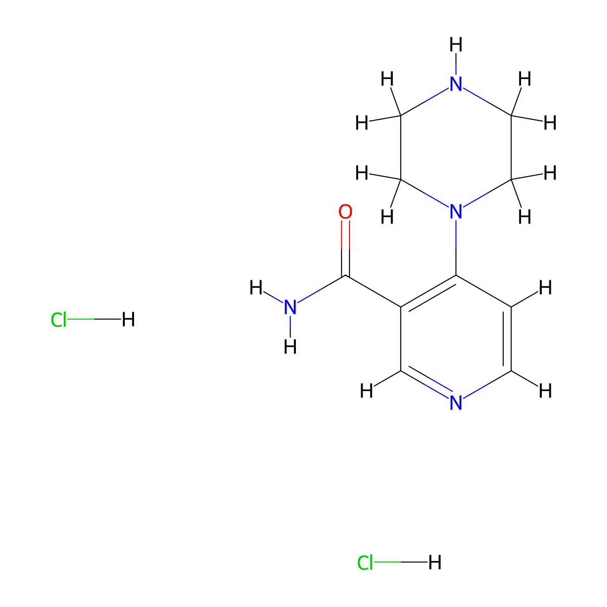 4-(Piperazin-1-yl)pyridine-3-carboxamide dihydrochloride molecular structure, CAS 2260932-59-8