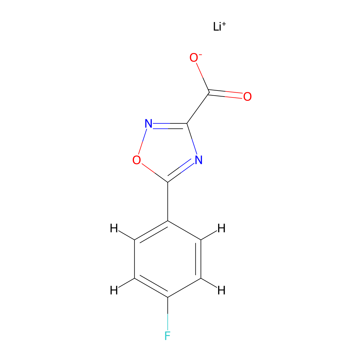 Lithium;5-(4-fluorophenyl)-1,2,4-oxadiazole-3-carboxylate molecular structure, CAS 2260932-60-1