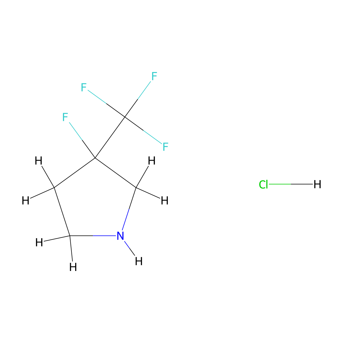3-Fluoro-3-(trifluoromethyl)pyrrolidine hydrochloride molecular structure, CAS 2260932-61-2