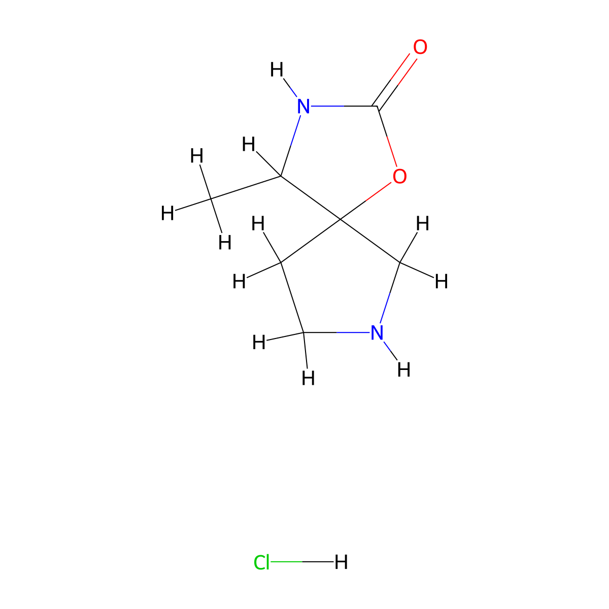 4-Methyl-1-oxa-3,7-diazaspiro(4.4)nonan-2-one hydrochloride molecular structure, CAS 2260932-64-5