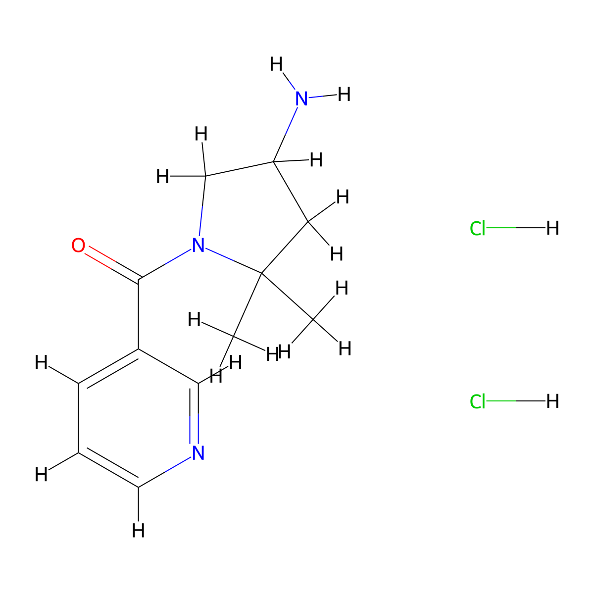 5,5-Dimethyl-1-(pyridine-3-carbonyl)pyrrolidin-3-amine dihydrochloride molecular structure, CAS 2260932-70-3