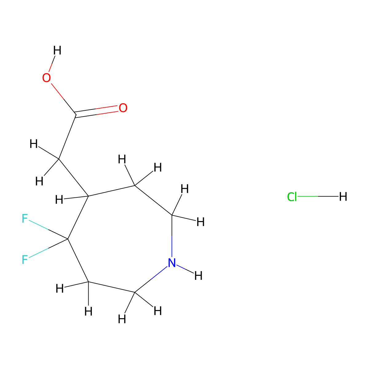 2-(5,5-Difluoroazepan-4-yl)acetic acid hydrochloride molecular structure, CAS 2260932-75-8