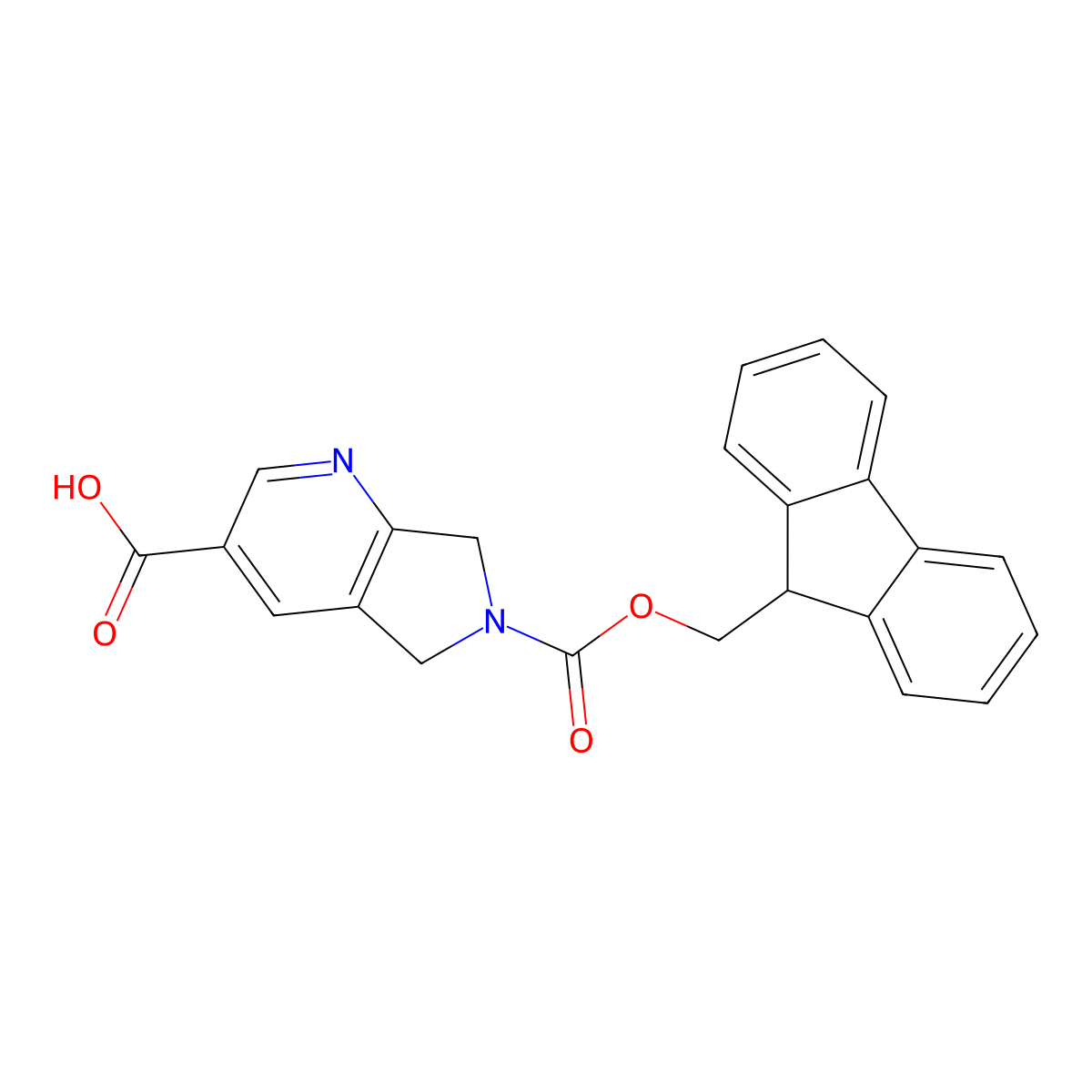 6-{[(9H-fluoren-9-yl)methoxy]carbonyl}-5H,6H,7H-pyrrolo[3,4-b]pyridine-3-carboxylic acid molecular structure, CAS 2260932-77-0
