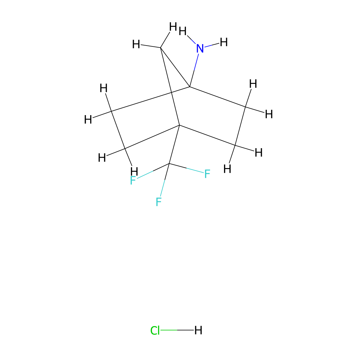 4-(Trifluoromethyl)bicyclo[2.2.1]heptan-1-amine hydrochloride molecular structure, CAS 2260932-91-8