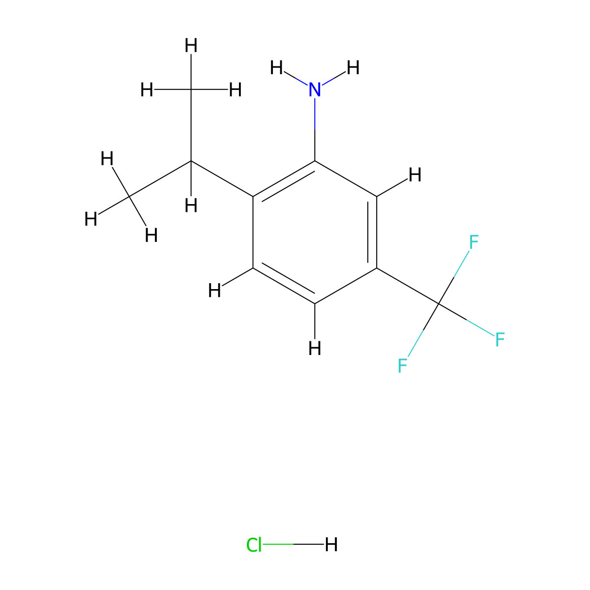 2-(Propan-2-yl)-5-(trifluoromethyl)anilinehydrochloride molecular structure, CAS 2260932-92-9
