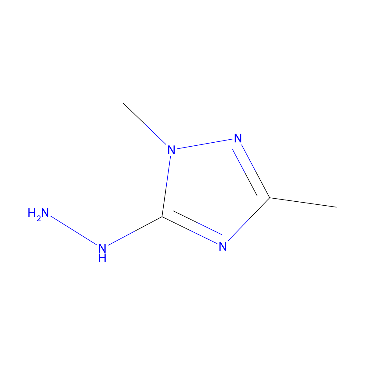 5-hydrazinyl-1,3-dimethyl-1H-1,2,4-triazole molecular structure, CAS 2260932-96-3