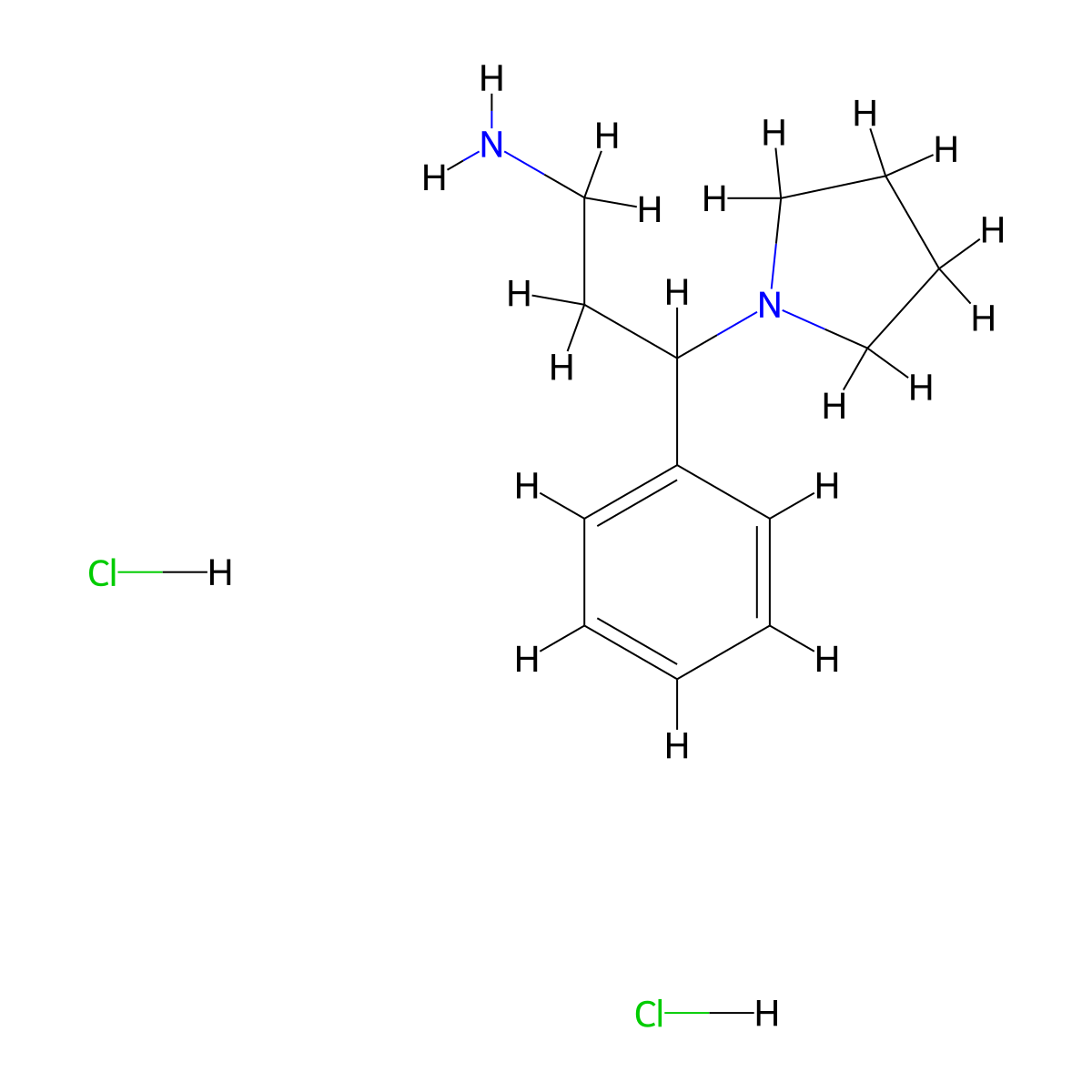 3-Phenyl-3-(pyrrolidin-1-yl)propan-1-amine dihydrochloride molecular structure, CAS 2260933-00-2