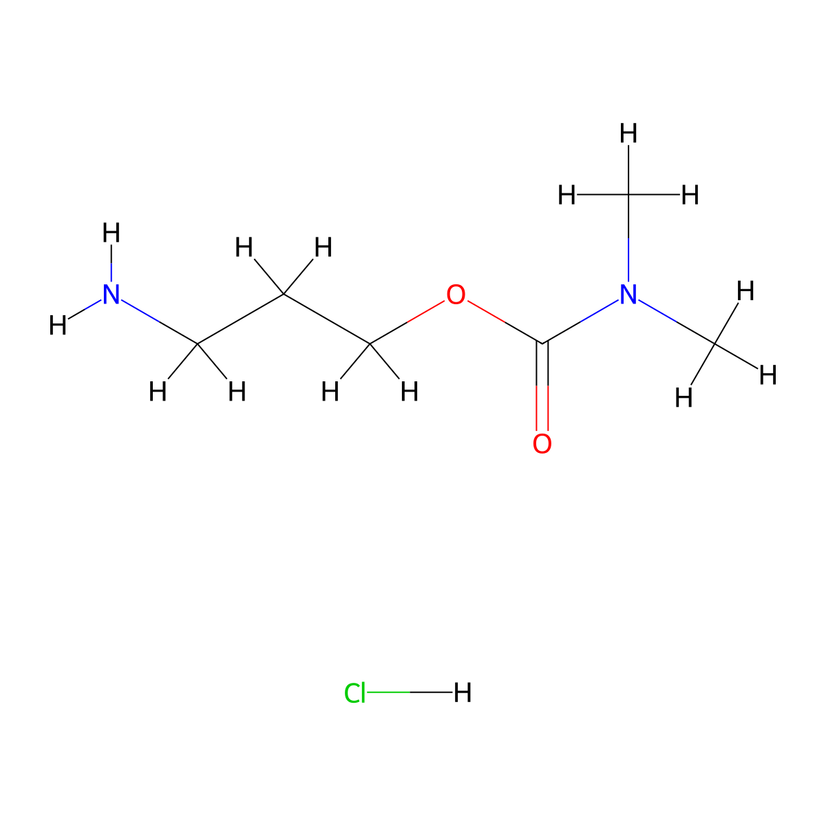 3-aminopropyl N,N-dimethylcarbamate hydrochloride molecular structure, CAS 2260933-08-0