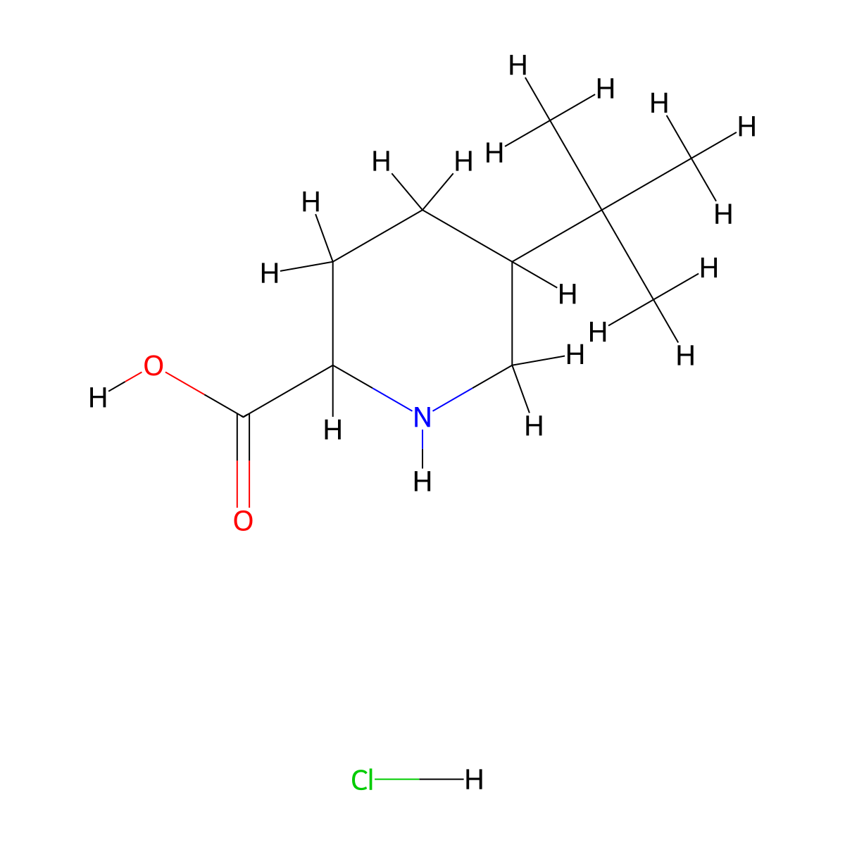 5-Tert-butylpiperidine-2-carboxylic acid hydrochloride molecular structure, CAS 2260933-18-2