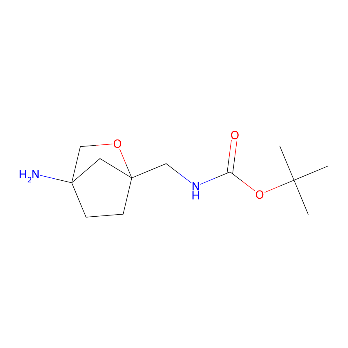 tert-butyl N-({4-amino-2-oxabicyclo[2.2.1]heptan-1-yl}methyl)carbamate molecular structure, CAS 2260933-22-8