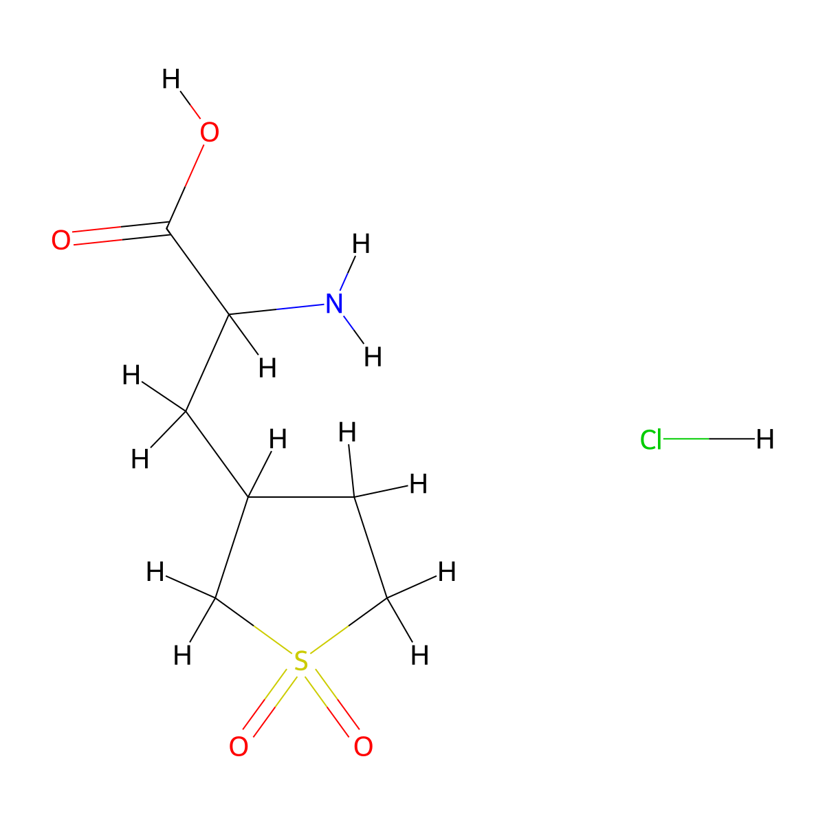 2-Amino-3-(1,1-dioxo-1lambda6-thiolan-3-yl)propanoic acid hydrochloride molecular structure, CAS 2260933-24-0