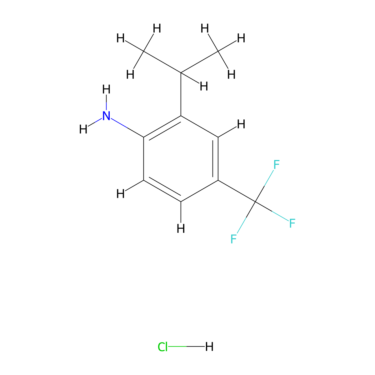 2-(Propan-2-yl)-4-(trifluoromethyl)aniline hydrochloride molecular structure, CAS 2260933-40-0