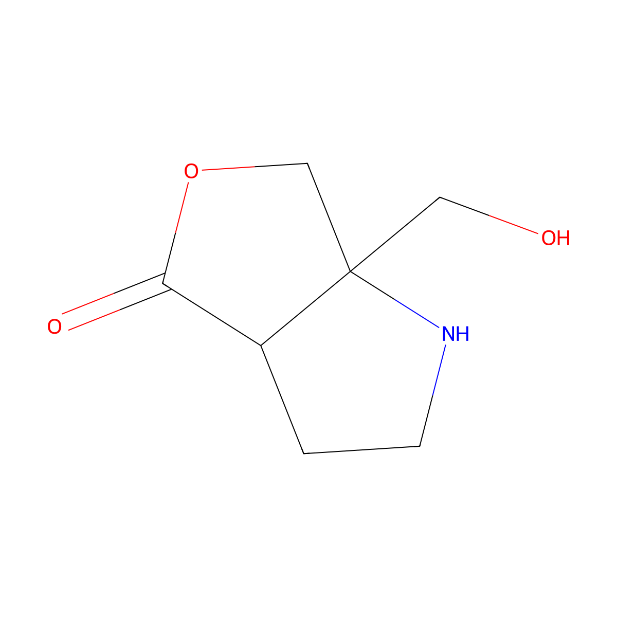 rac-(3aR,6aR)-6a-(hydroxymethyl)-hexahydro-1H-furo[3,4-b]pyrrol-4-one molecular structure, CAS 2260933-48-8