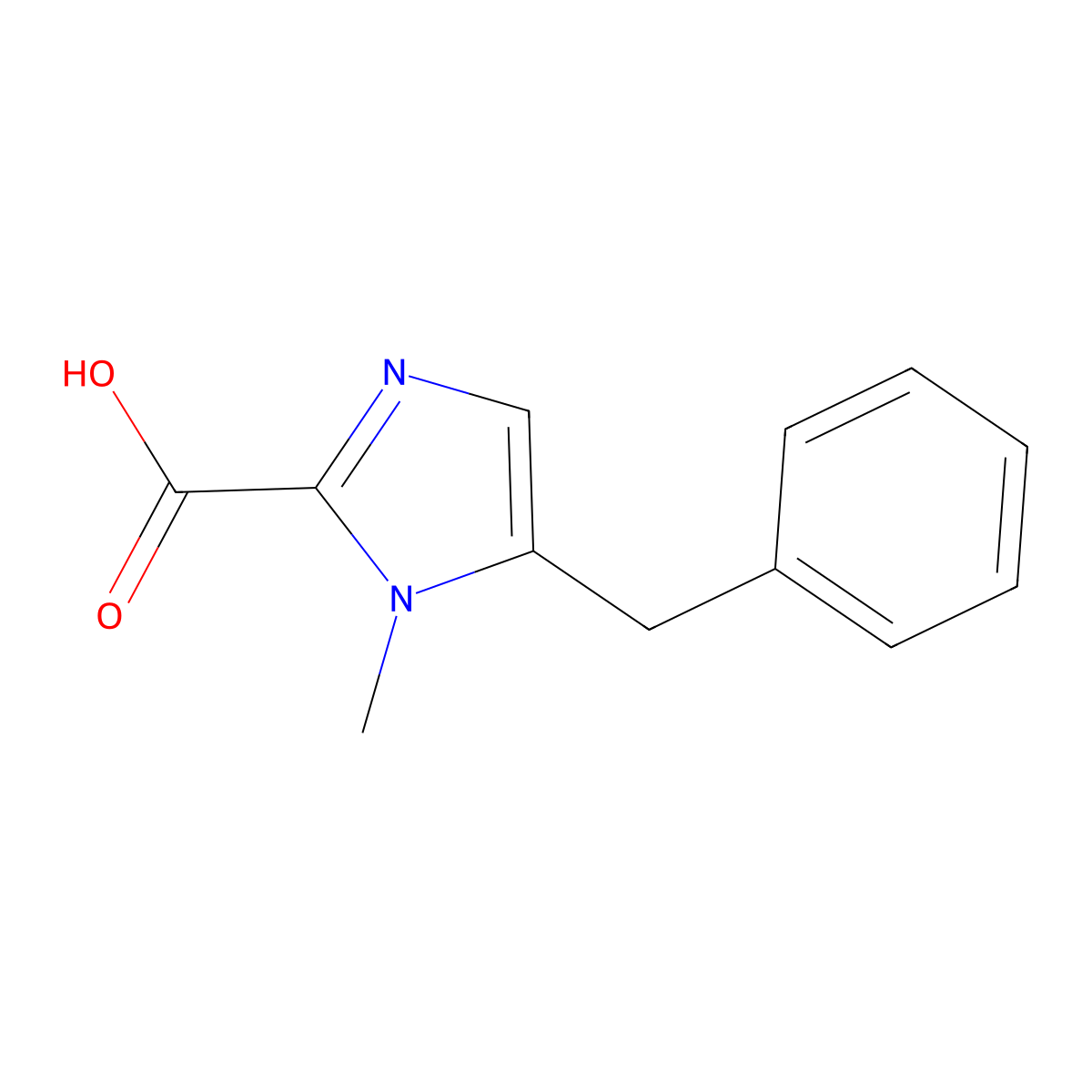 5-benzyl-1-methyl-1H-imidazole-2-carboxylic acid molecular structure, CAS 2260935-74-6