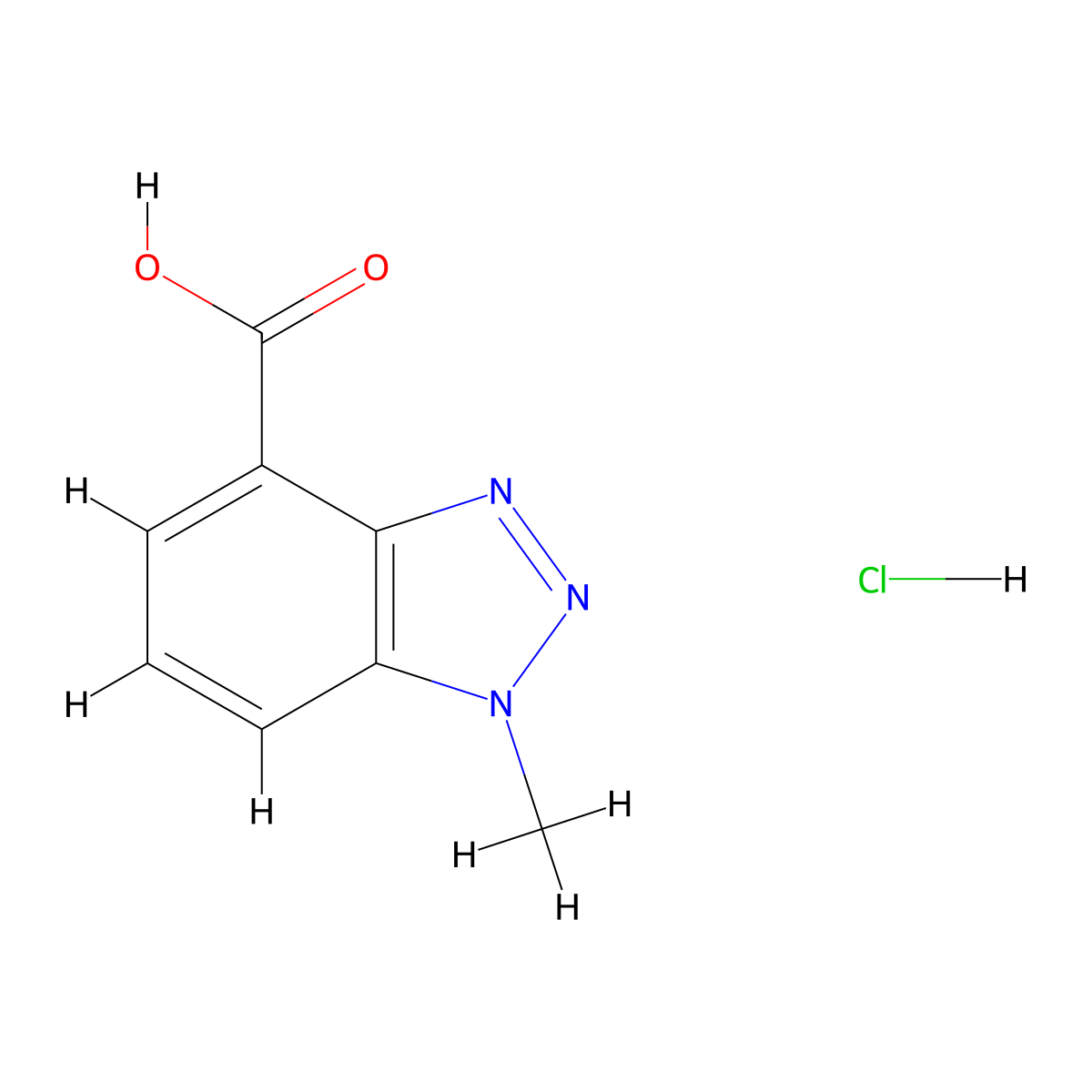 1-Methylbenzotriazole-4-carboxylic acid;hydrochloride molecular structure, CAS 2260935-81-5
