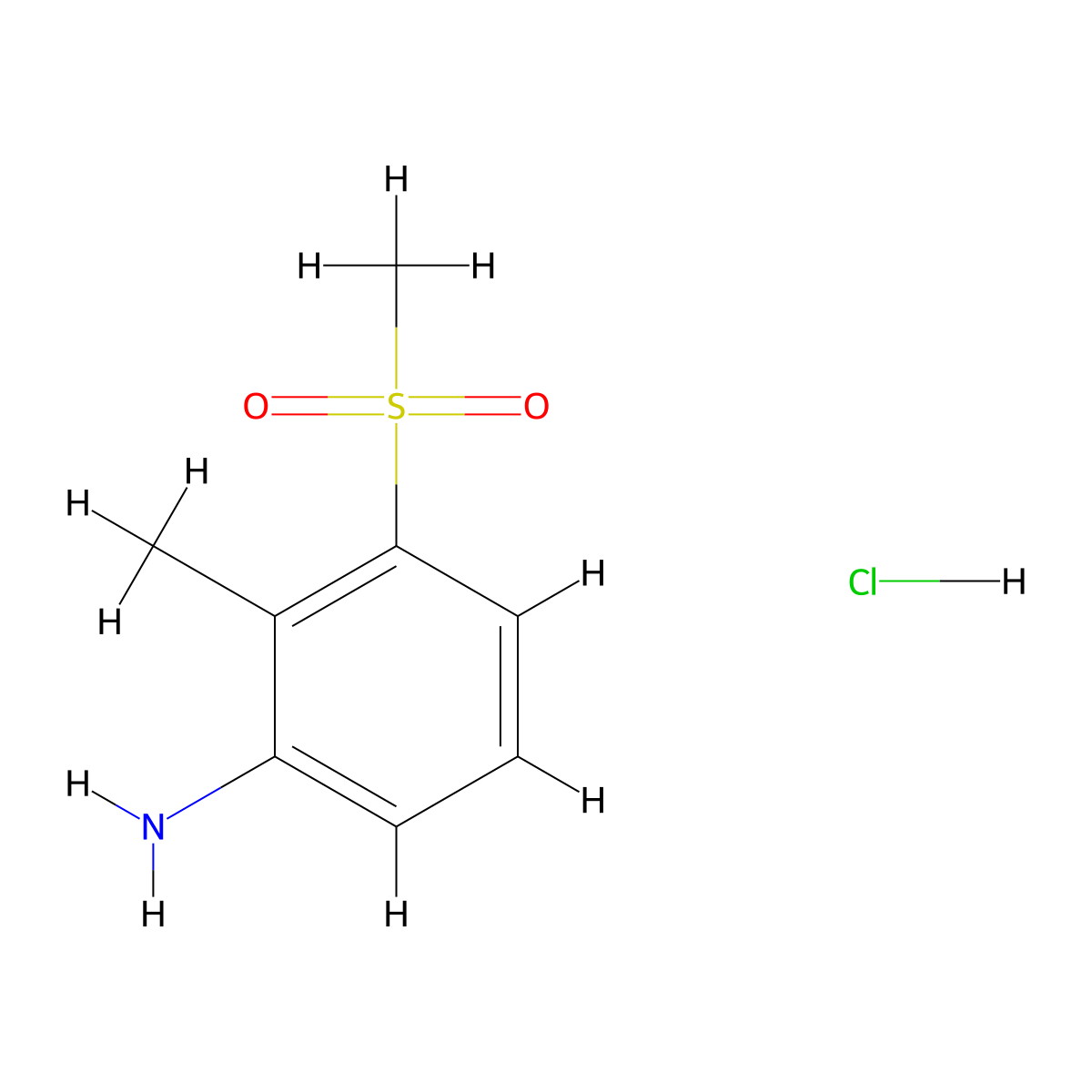 3-Methanesulfonyl-2-methylaniline hydrochloride molecular structure, CAS 2260935-90-6