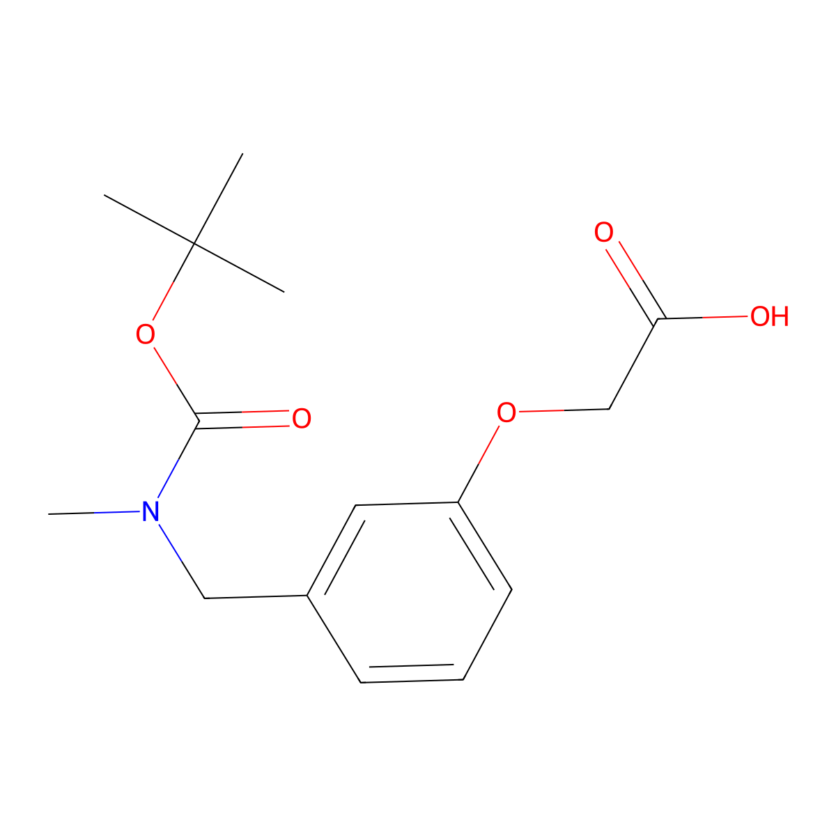 2-[3-({[(Tert-butoxy)carbonyl](methyl)amino}methyl)phenoxy]aceticacid molecular structure, CAS 2260935-94-0