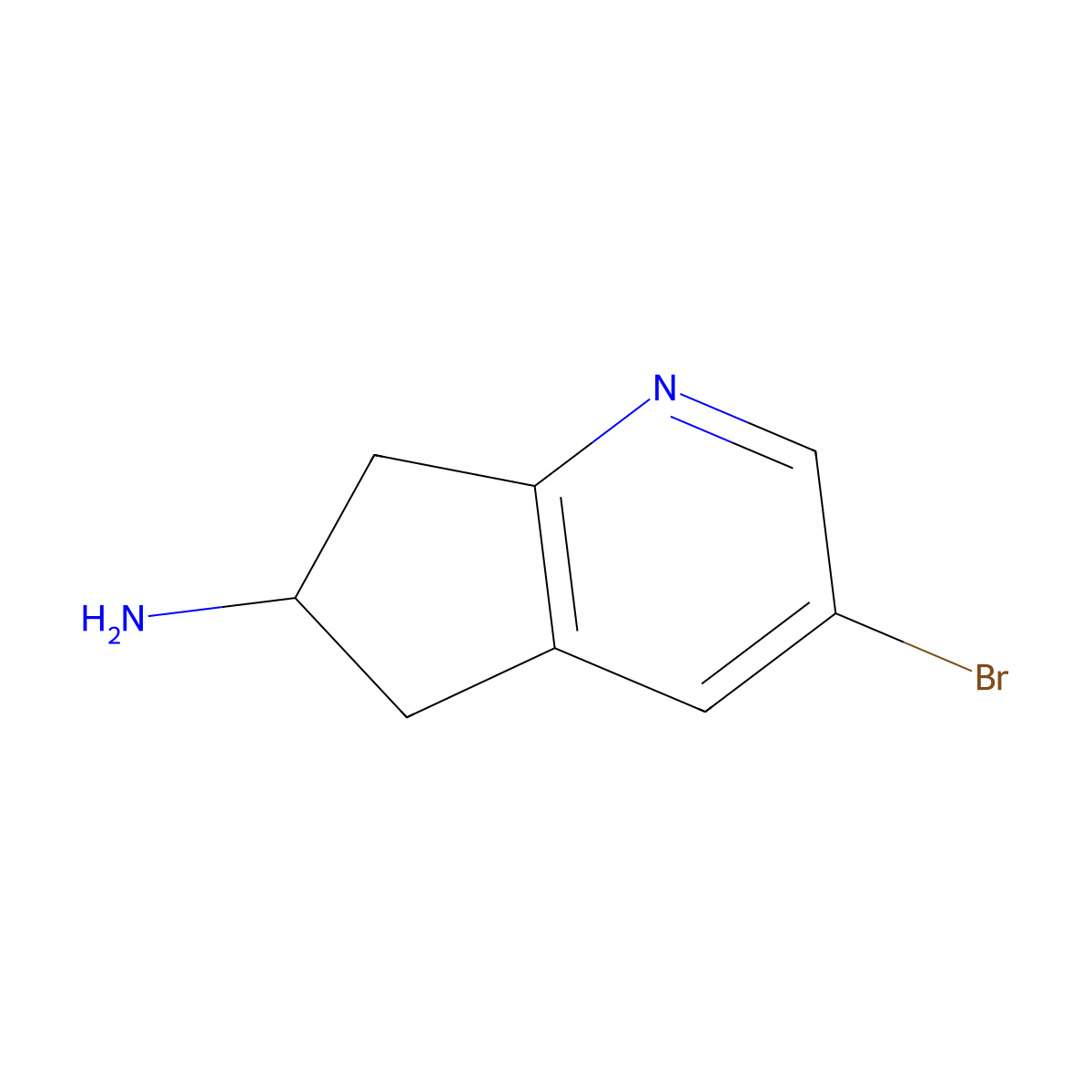 3-bromo-5H,6H,7H-cyclopenta[b]pyridin-6-amine molecular structure, CAS 2260936-00-1