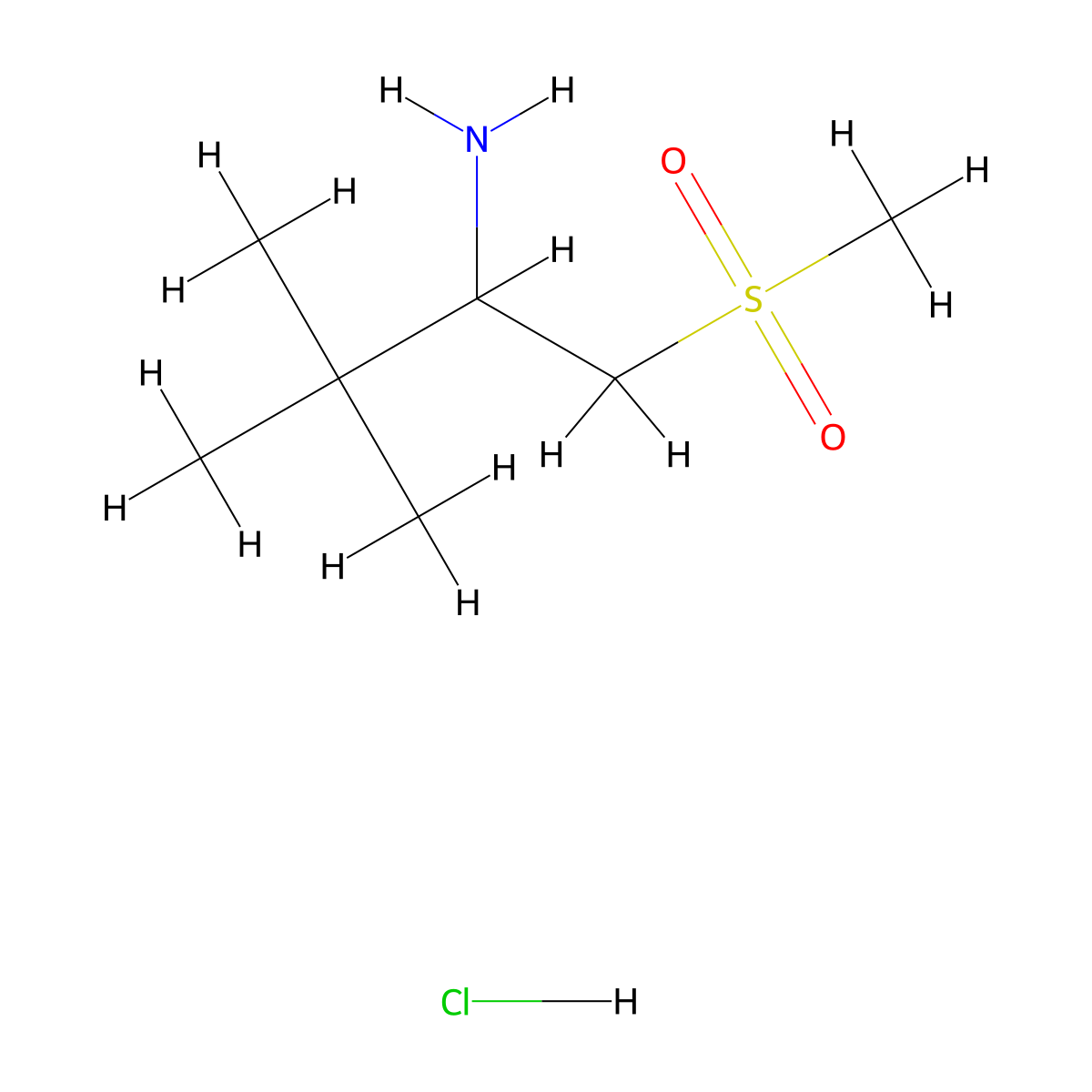 1-Methanesulfonyl-3,3-dimethylbutan-2-amine hydrochloride molecular structure, CAS 2260936-05-6