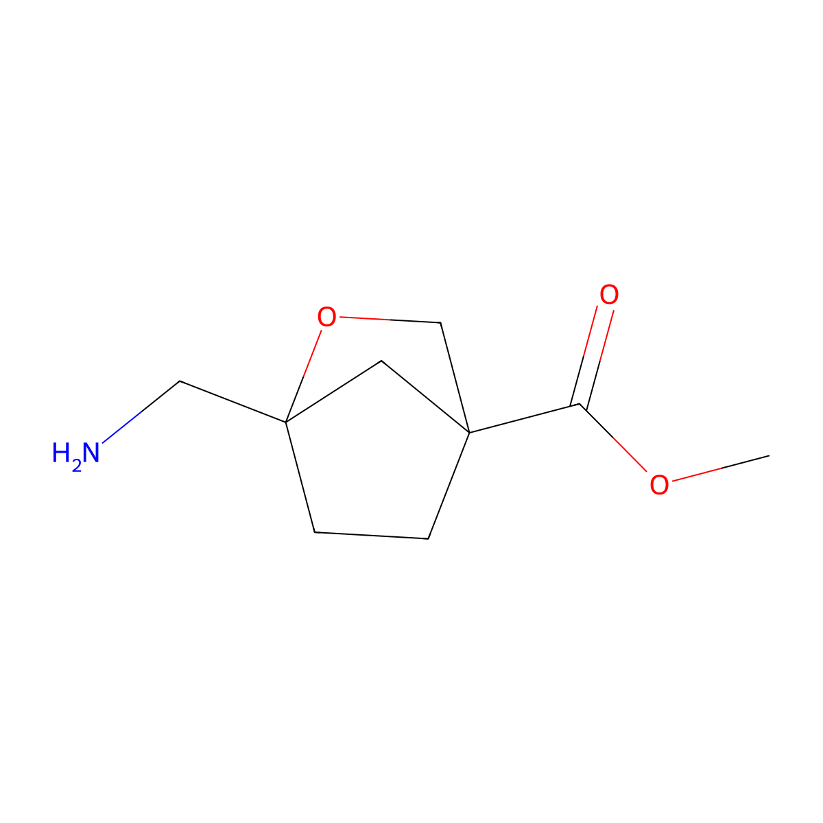Methyl 1-(aminomethyl)-2-oxabicyclo[2.2.1]heptane-4-carboxylate molecular structure, CAS 2260936-10-3