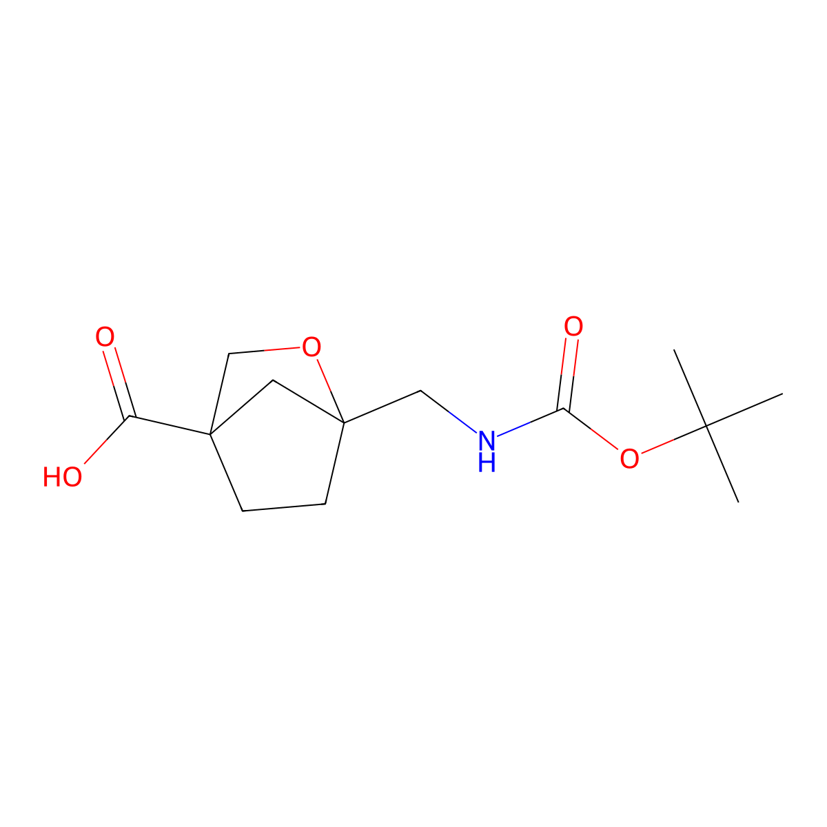 1-({[(Tert-butoxy)carbonyl]amino}methyl)-2-oxabicyclo[2.2.1]heptane-4-carboxylic acid molecular structure, CAS 2260936-11-4