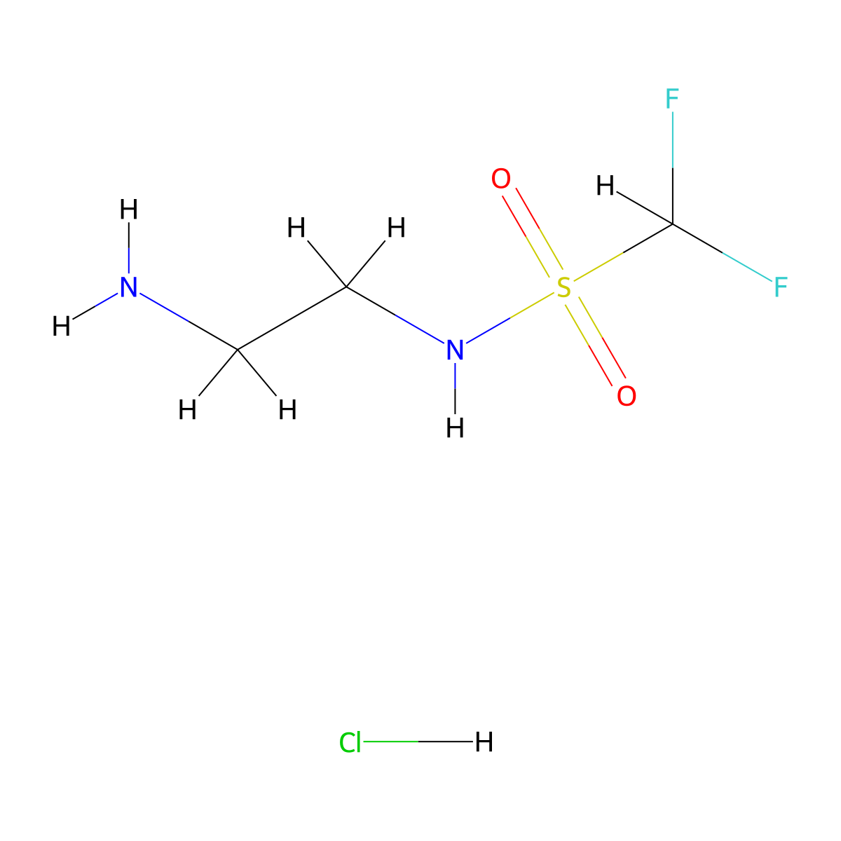 N-(2-aminoethyl)-1,1-difluoromethanesulfonamide hydrochloride molecular structure, CAS 2260936-13-6