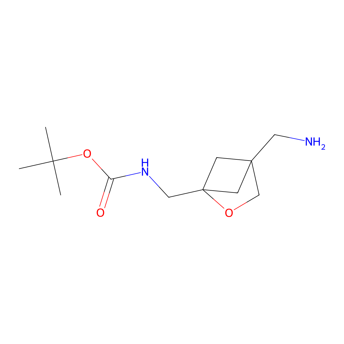 tert-Butyl N-[[4-(aminomethyl)-2-oxabicyclo[2.1.1]hexan-1-yl]methyl]carbamate molecular structure, CAS 2260936-16-9