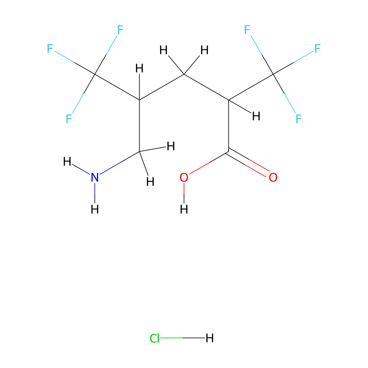 5-Amino-2,4-bis(trifluoromethyl)pentanoic acid hydrochloride molecular structure, CAS 2260936-35-2
