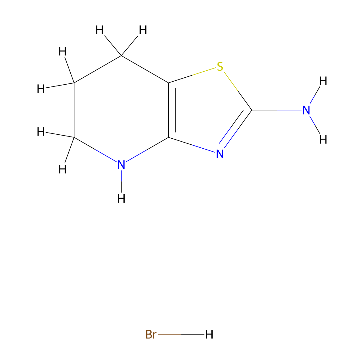 4H,5H,6H,7H-[1,3]thiazolo[4,5-b]pyridin-2-amine hydrobromide molecular structure, CAS 2260936-36-3