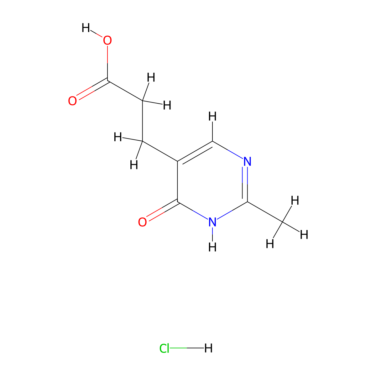 3-(2-Methyl-4-oxo-1,4-dihydropyrimidin-5-yl)propanoic acid hydrochloride molecular structure, CAS 2260936-42-1