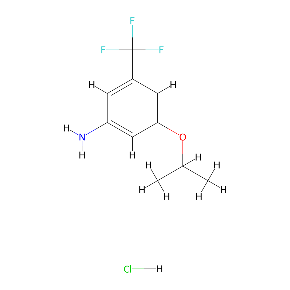 3-(Propan-2-yloxy)-5-(trifluoromethyl)aniline hydrochloride molecular structure, CAS 2260936-43-2