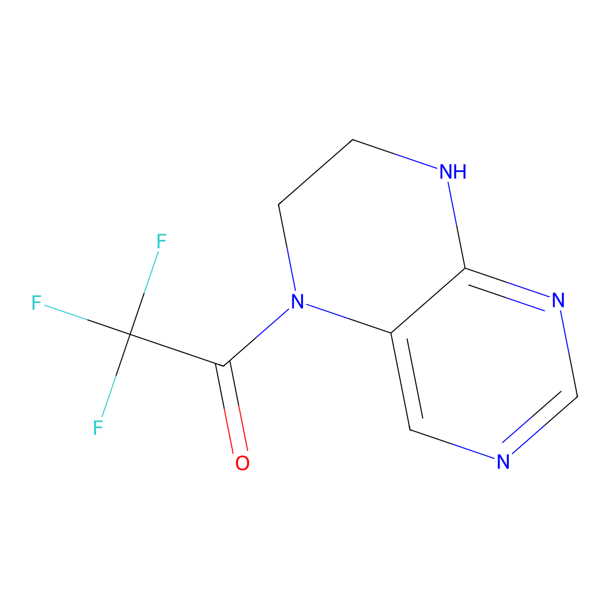 2,2,2-Trifluoro-1-(5,6,7,8-tetrahydropteridin-5-yl)ethan-1-one molecular structure, CAS 2260936-53-4