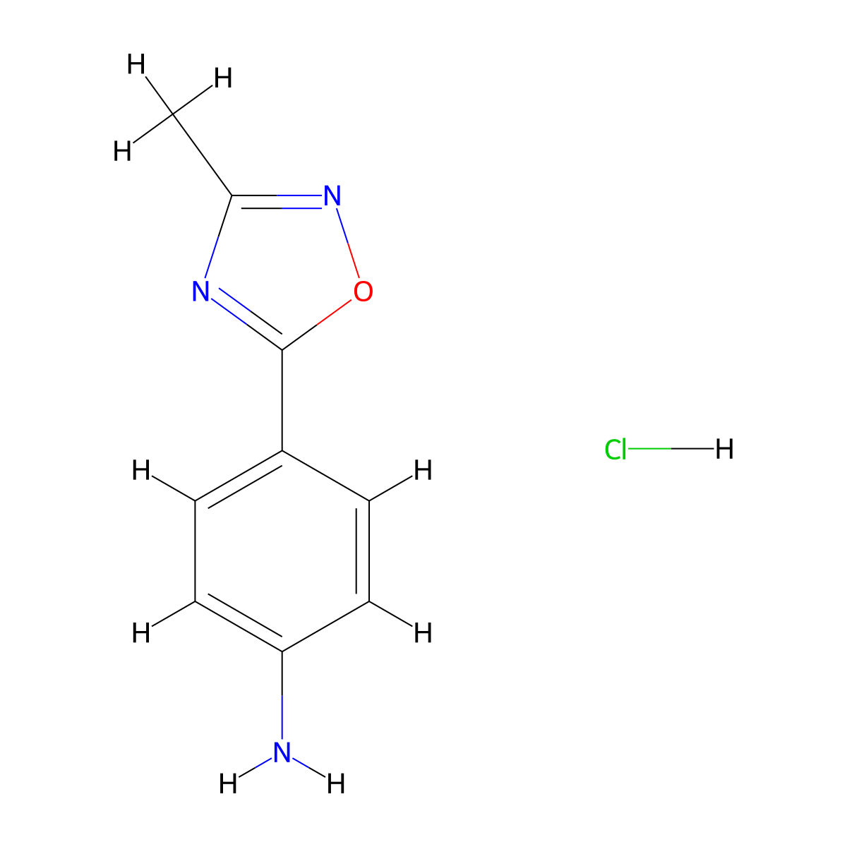 4-(3-Methyl-1,2,4-oxadiazol-5-yl)aniline hydrochloride molecular structure, CAS 2260936-54-5