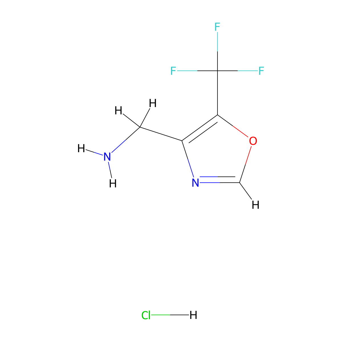 [5-(Trifluoromethyl)-1,3-oxazol-4-yl]methanamine hydrochloride molecular structure, CAS 2260936-78-3