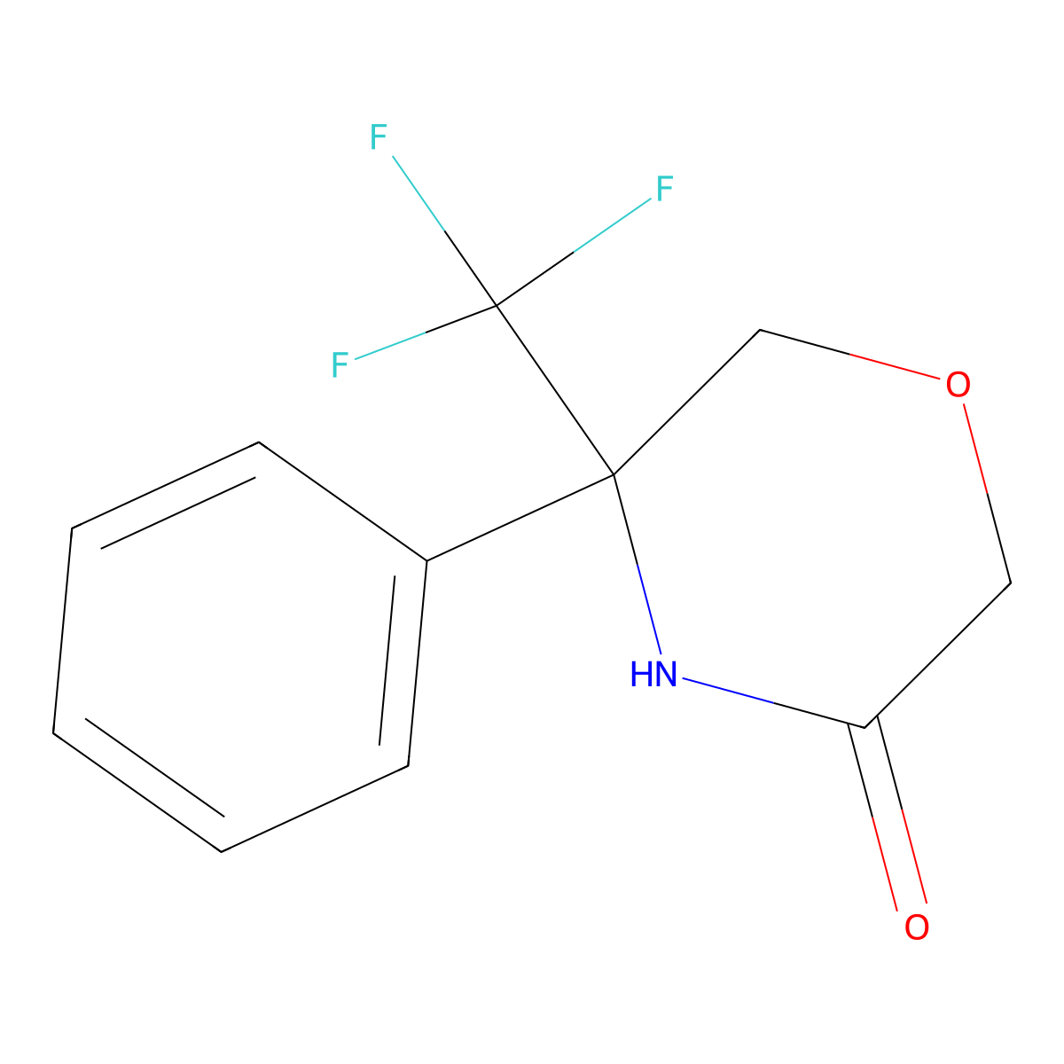 5-Phenyl-5-(trifluoromethyl)morpholin-3-one molecular structure, CAS 2260936-79-4