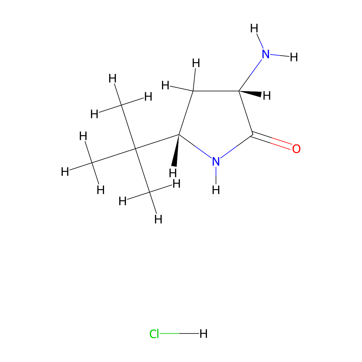 rac-(3R,5R)-3-amino-5-tert-butylpyrrolidin-2-one hydrochloride molecular structure, CAS 2260936-83-0