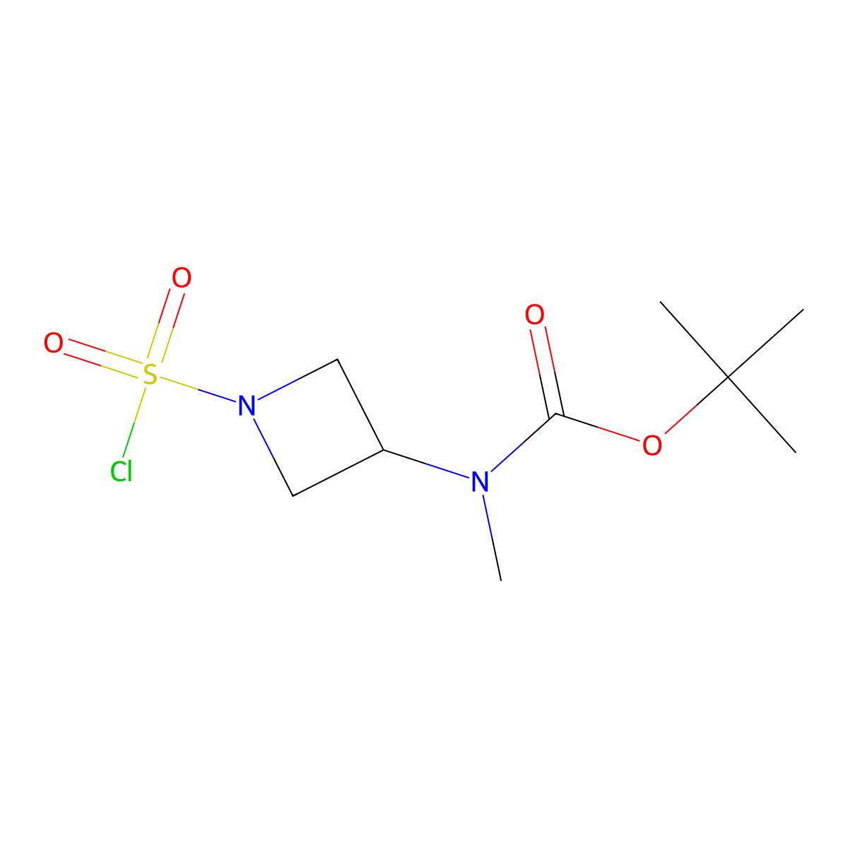 tert-butyl N-[1-(chlorosulfonyl)azetidin-3-yl]-N-methylcarbamate molecular structure, CAS 2260936-84-1
