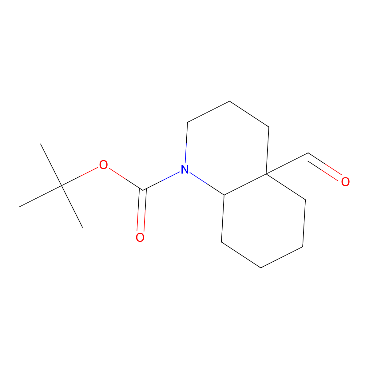 rac-tert-butyl (4aR,8aR)-4a-formyl-decahydroquinoline-1-carboxylate molecular structure, CAS 2260936-86-3